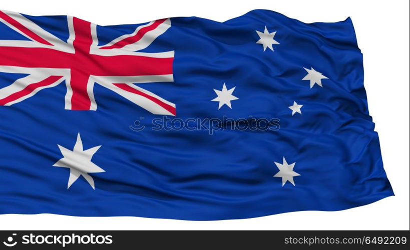 Isolated Australia Flag, Waving on White Background, High Resolution