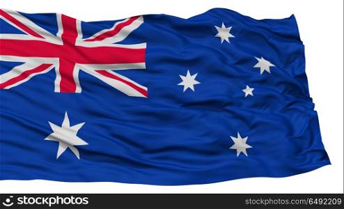 Isolated Australia Flag, Waving on White Background, High Resolution