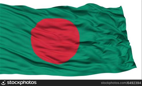 Isolated Bangladesh Flag, Waving on White Background, High Resolution