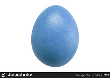 Isolated beautiful perfect shape organic Blue Easter Egg on white background - fine edge for easily di cut