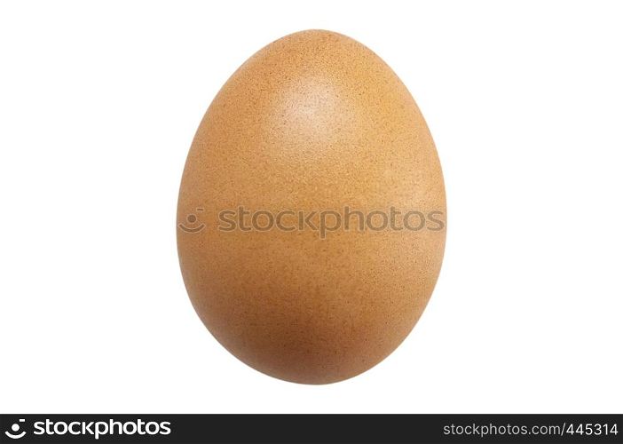 Isolated beautiful perfect shape organic Brown Chicken Egg on white background - fine edge for easily di cut