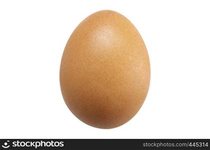 Isolated beautiful perfect shape organic Brown Chicken Egg on white background - fine edge for easily di cut
