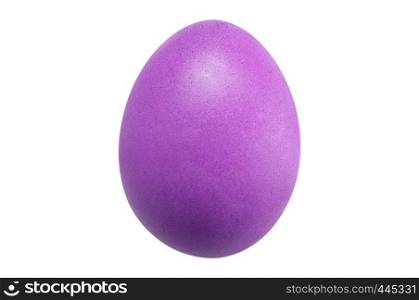 Isolated beautiful perfect shape organic Violet or pink Easter Egg on white background - fine edge for easily di cut