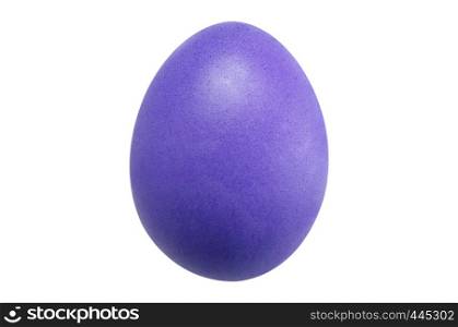 Isolated beautiful perfect shape organic Violet or purple Easter Egg on white background - fine edge for easily di cut