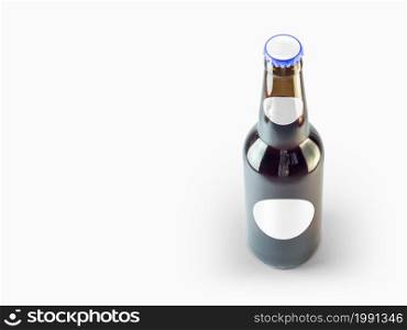 Isolated Beer Bottle Mock-Up - Blank Label , oktoberfest concept.