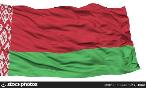 Isolated Belarus Flag, Waving on White Background, High Resolution