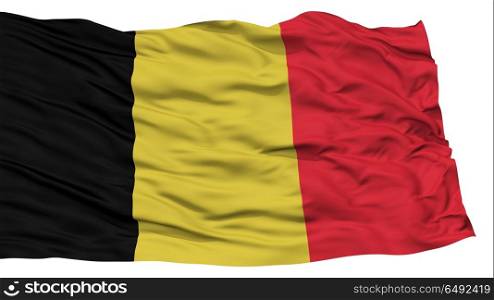 Isolated Belgium Flag, Waving on White Background, High Resolution