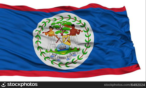 Isolated Belize Flag, Waving on White Background, High Resolution