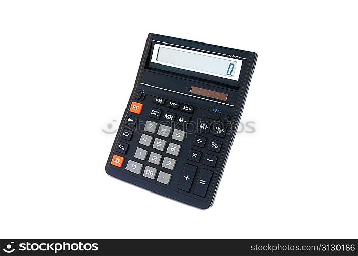 Isolated big black office calculator