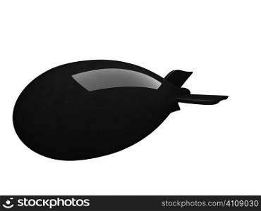 isolated black bomb on white background