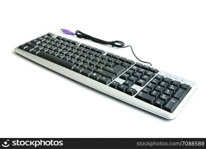 isolated black keyboard on a white background
