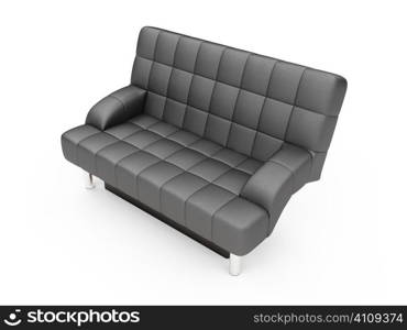 isolated black sofa over white background