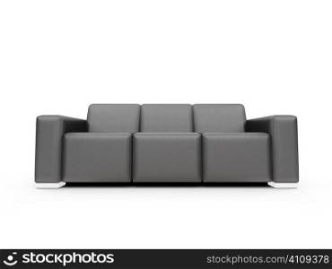 isolated black sofa over white background