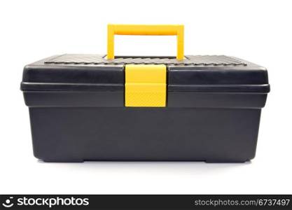 isolated black toolbox used by the construction industry.