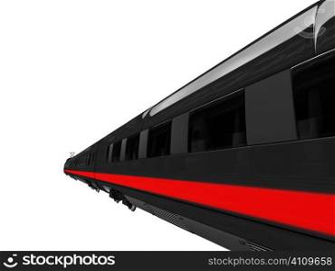 isolated black train on white background