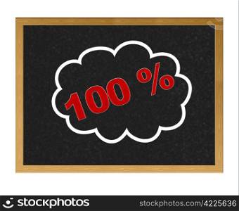 Isolated blackboard with 100 % discount.