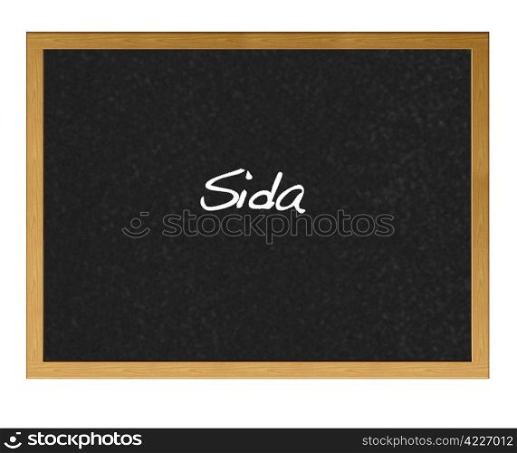 Isolated blackboard with Aids.