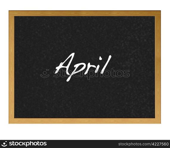Isolated blackboard with April.