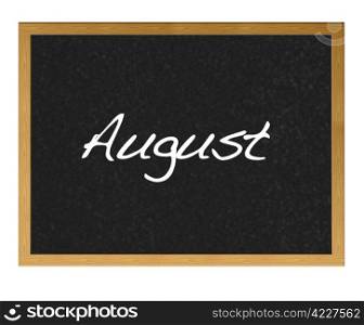 Isolated blackboard with August.