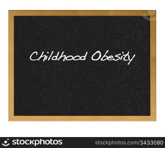 Isolated blackboard with childhood obesity.