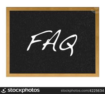 Isolated blackboard with Frequently Asked Questions.