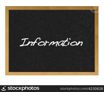 Isolated blackboard with Information.