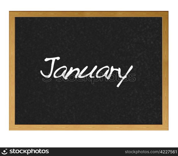 Isolated blackboard with January.