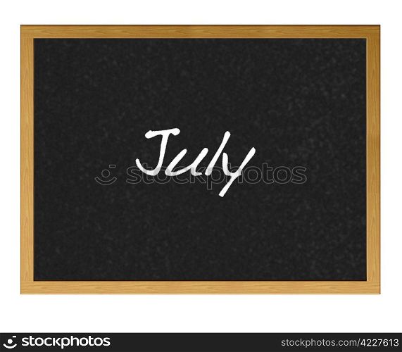 Isolated blackboard with July.
