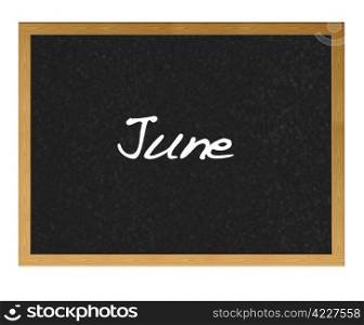 Isolated blackboard with June.