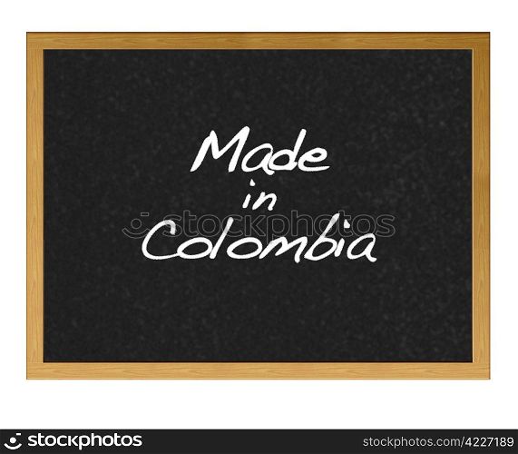 Isolated blackboard with Made in Colombia