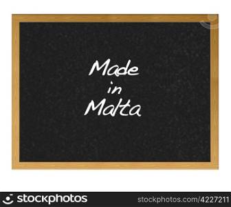 Isolated blackboard with Made in Malta.