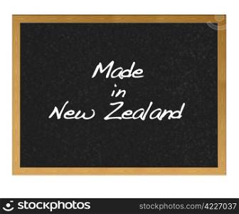 Isolated blackboard with Made in New Zealand.