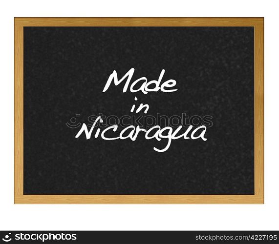 Isolated blackboard with Made in Nicaragua.