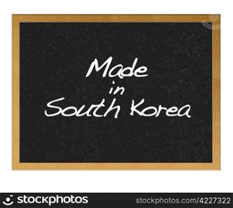 Isolated blackboard with Made in South Korea.