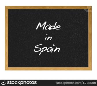 Isolated blackboard with Made in Spain.