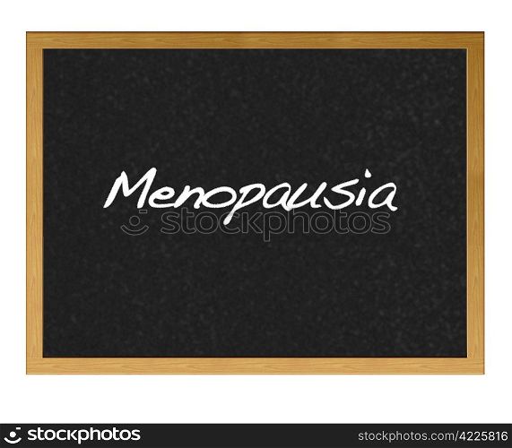 Isolated blackboard with Menopause.