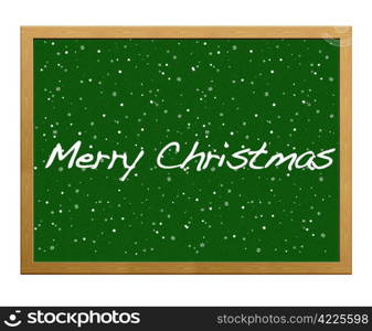 Isolated blackboard with Merry Christmas.