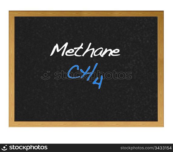 Isolated blackboard with Methane.