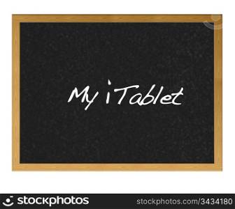 Isolated blackboard with my itablet.