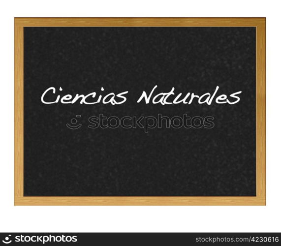 Isolated blackboard with Natural Science.
