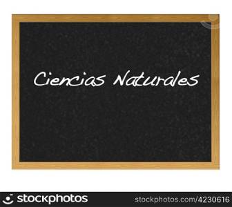 Isolated blackboard with Natural Science.