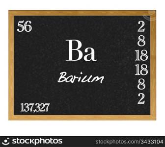 Isolated blackboard with periodic table, Barium.