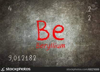 Isolated blackboard with periodic table, Beryllium, Chemistry