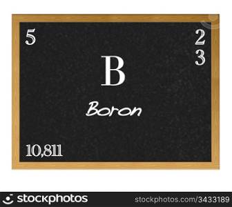 Isolated blackboard with periodic table, Boron.