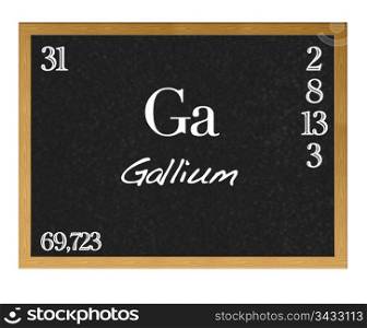 Isolated blackboard with periodic table, Gallium.
