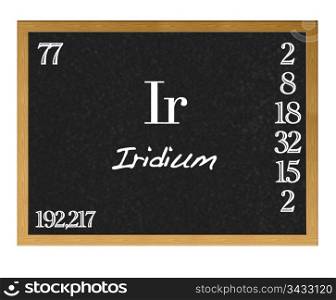 Isolated blackboard with periodic table, Iridium.