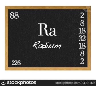 Isolated blackboard with periodic table, Radium.