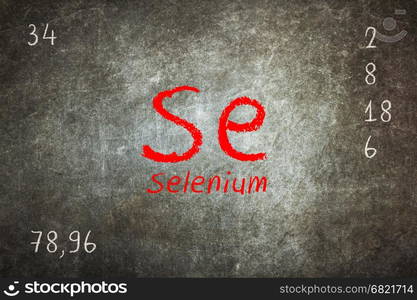 Isolated blackboard with periodic table, Selenium, Chemistry