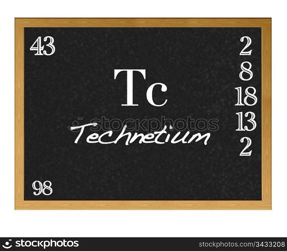 Isolated blackboard with periodic table, Technetium.