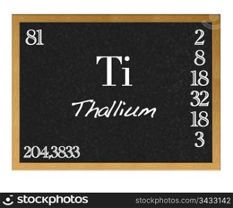 Isolated blackboard with periodic table, Thallium.